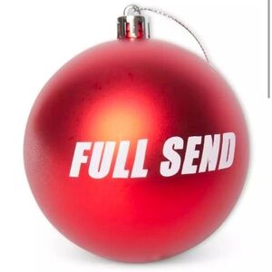 New in box red Full Send Christmas Ornaments (4-pack)